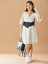 Girls V-Neck Fit Flare Dress